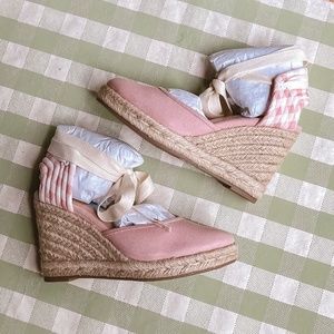 BNWT Draper James Blush Pink + Gingham Espadrilles